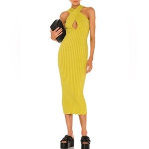Simon Miller Rib-Knit Jago Dress in Citrine
